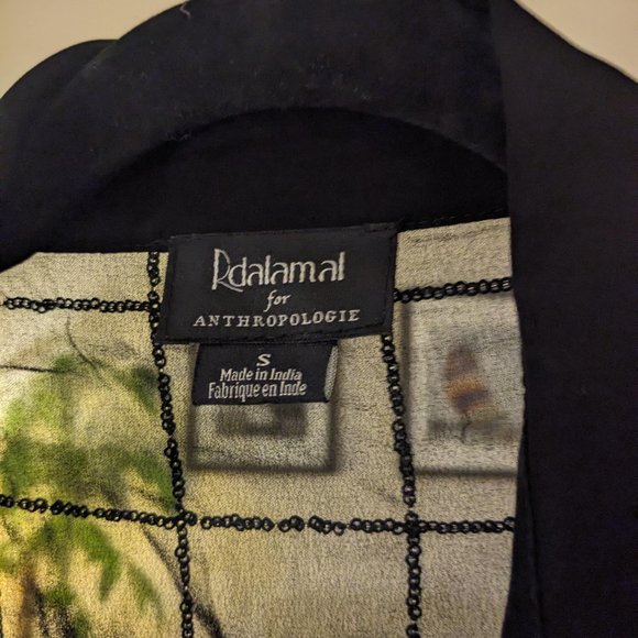 ANTHROPOLOGIE Black Sequin Collard Dress (Size S) - Picture 3 of 5